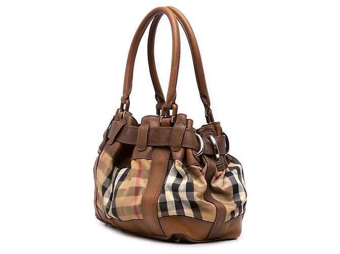 Borsa a tracolla Burberry Beaton in tela House Check beige - vista 2