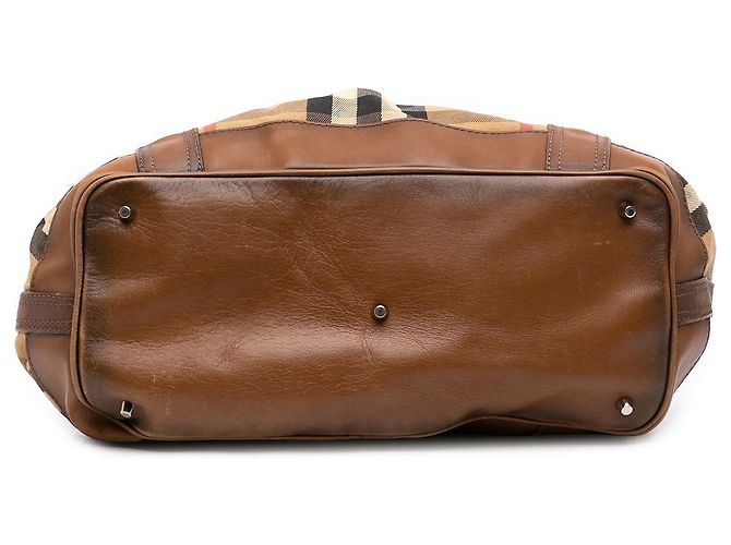 Borsa a tracolla Burberry Beaton in tela House Check beige - vista 3