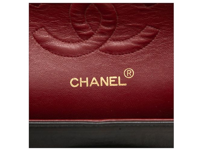 Chanel Black Medium Classic Lambskin Double Flap Noir - vue 5