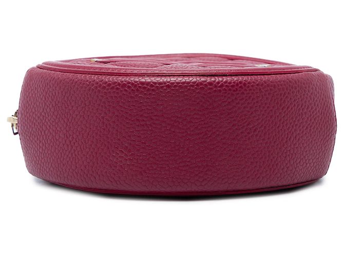 Chanel Red Caviar CC Filigree Round Crossbody Rosso - vista 3