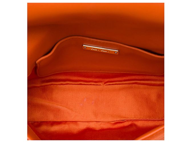 Borsa satchel Miu Miu in camoscio arancione con cristalli - vista 4