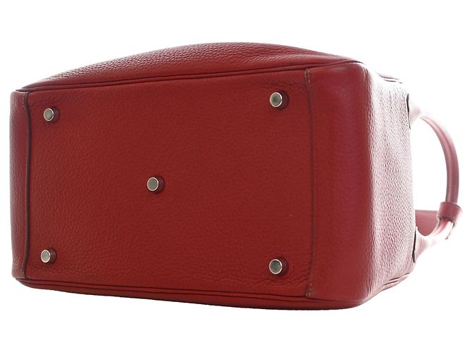 Hermès Red Clemence Lindy 30 Rosso Bordò - vista 12