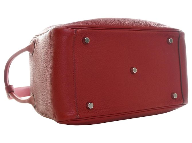 Hermès Red Clemence Lindy 30 Rosso Bordò - vista 13