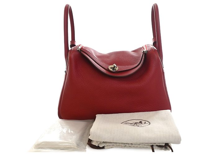 Hermès Red Clemence Lindy 30 Rosso Bordò - vista 15