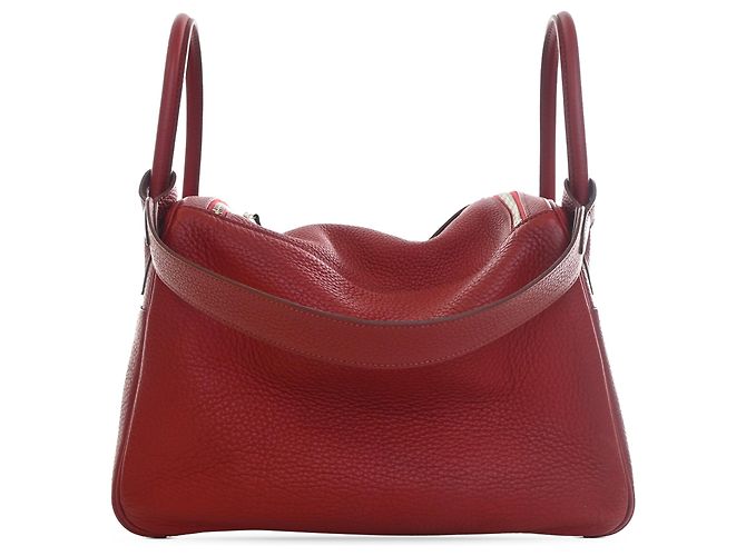 Hermès Red Clemence Lindy 30 Rosso Bordò - vista 2