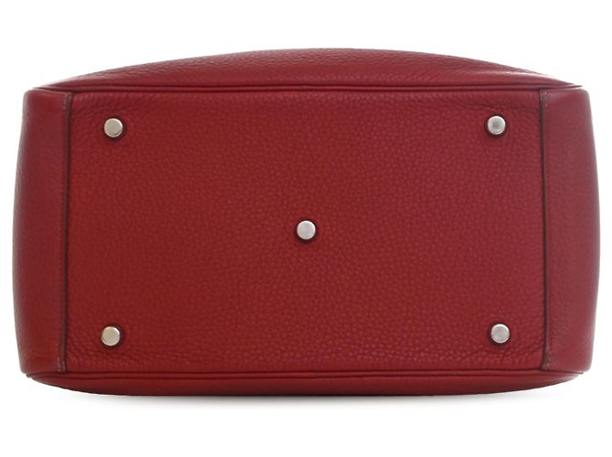 Hermès Red Clemence Lindy 30 Rosso Bordò - vista 3