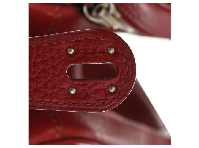 Hermès Red Clemence Lindy 30 Rosso Bordò - vista 4