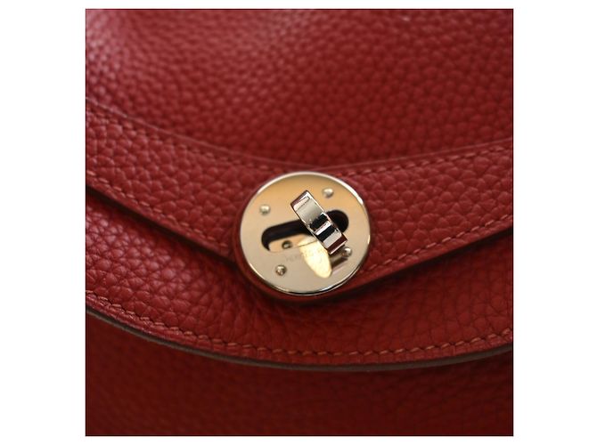 Hermès Red Clemence Lindy 30 Rosso Bordò - vista 5