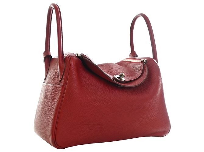 Hermès Red Clemence Lindy 30 Rosso Bordò - vista 6