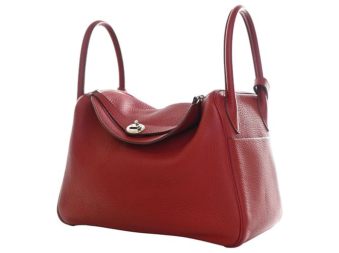 Hermès Red Clemence Lindy 30 Rosso Bordò - vista 7