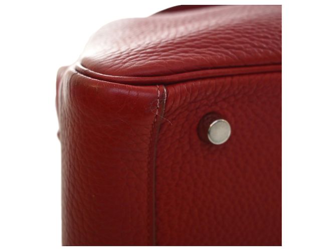 Hermès Red Clemence Lindy 30 Rosso Bordò - vista 8