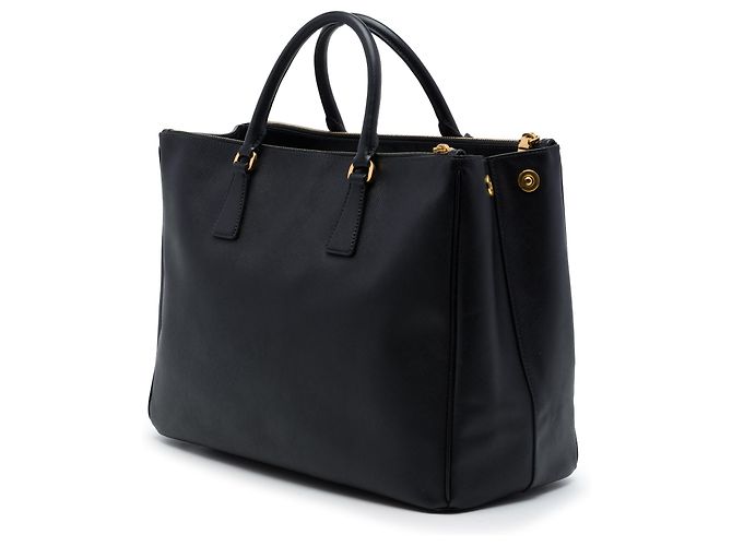 Borsa Prada Galleria Double Zip Large in pelle Saffiano nera Nero - vista 2