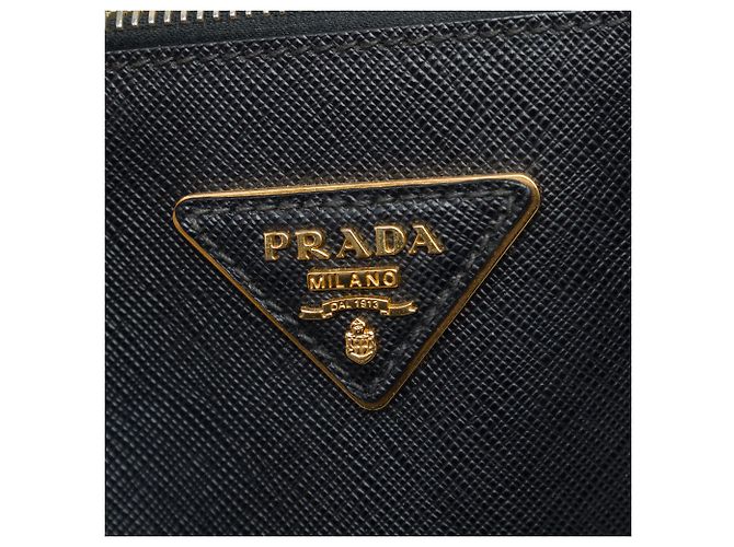Borsa Prada Galleria Double Zip Large in pelle Saffiano nera Nero - vista 5
