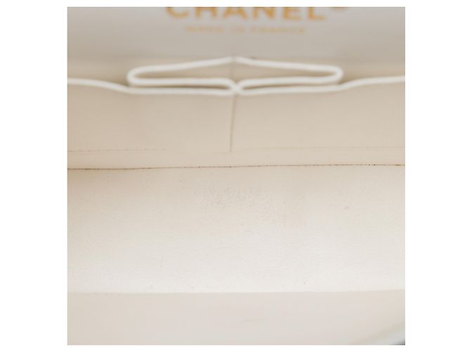 Chanel White Small Classic Caviar Double Flap Weiß Aus weiß - Ansicht 4