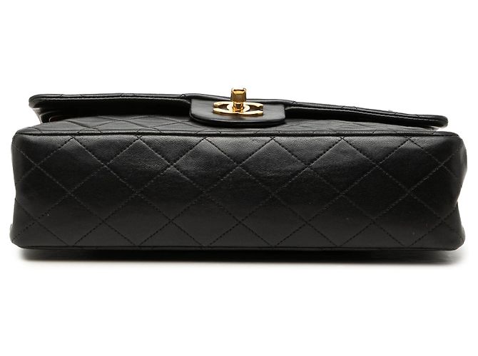 Chanel Black Medium Classic Lambskin Double Flap Noir - vue 3