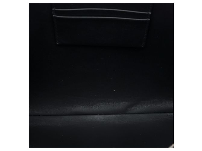 Céline Clutch Celine in pelle goffrata nera con logo Nero - vista 4