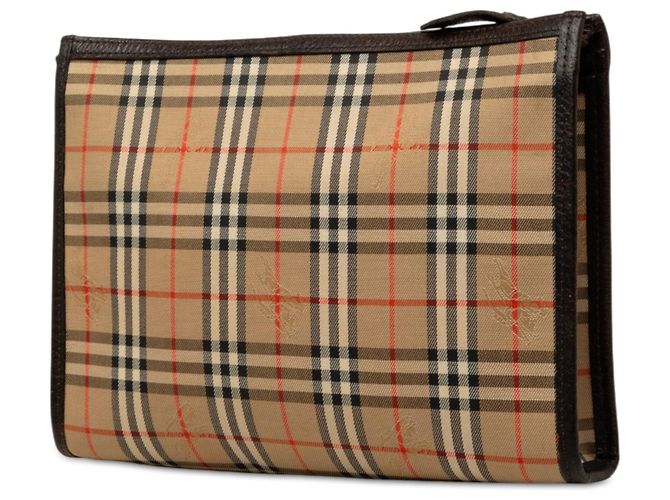 Clutch Burberry Beige Haymarket Check Canvas - vista 2