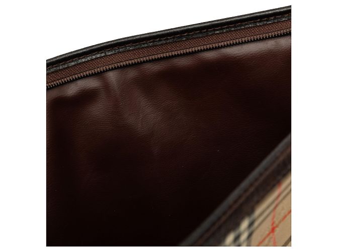 Clutch Burberry Beige Haymarket Check Canvas - vista 6
