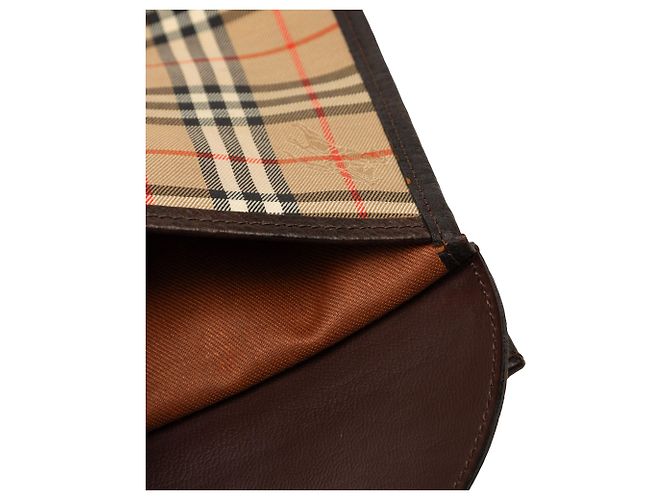 Clutch Burberry Beige Haymarket Check Canvas - vista 7
