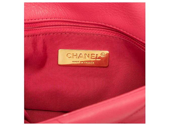 Chanel 19 Flap Medium aus rosa Lammleder Pink - Ansicht 5