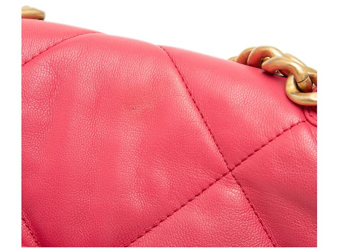 Chanel 19 Flap Medium aus rosa Lammleder Pink - Ansicht 6