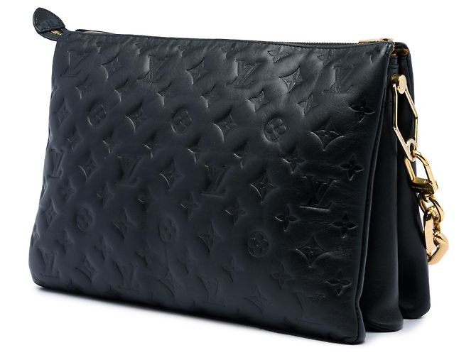 Louis Vuitton Coussin MM aus schwarzem gestepptem Lammleder mit geprägtem Monogramm - Ansicht 2