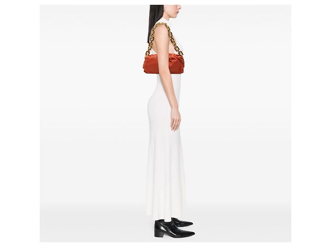 Bottega Veneta Pouch in nappa arancione con catena - vista 6