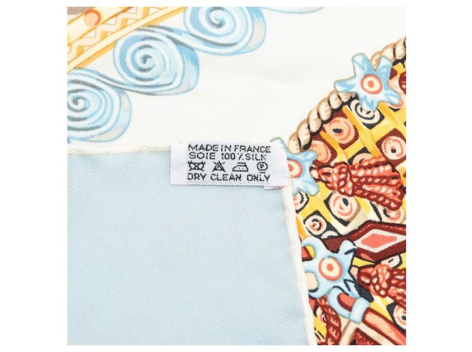 Lenço de seda Hermès White Paperoles 90 Branco - vista 5