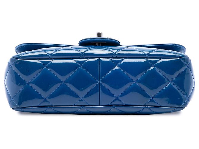 Chanel Blue Small Quilted Patent Coco Shine Flap Blau - Ansicht 3