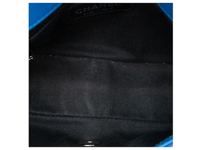 Chanel Blue Small Quilted Patent Coco Shine Flap Blau - Ansicht 4