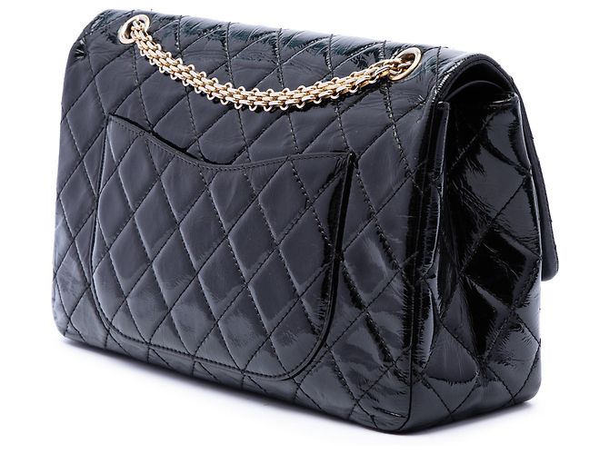 Chanel Black Quilted Patent Reissue 2.55 Double Flap 227 Schwarz - Ansicht 2
