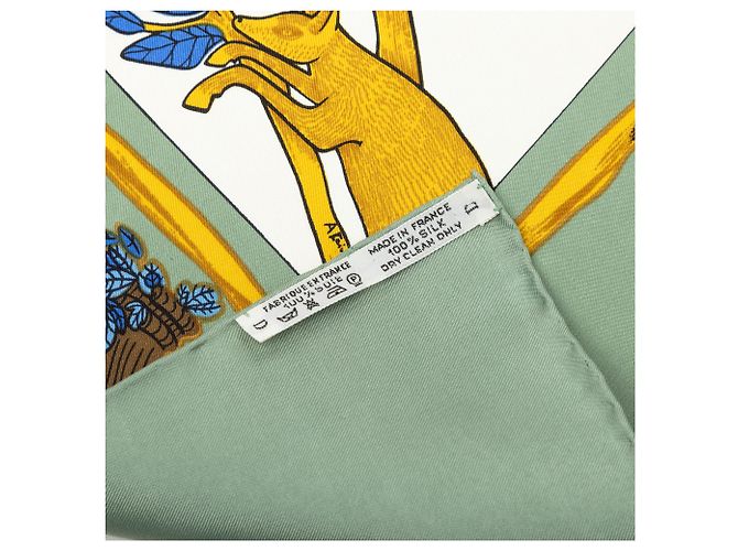 Hermès White Animal Alphabet Seidentuch 90 Weiß - Ansicht 7