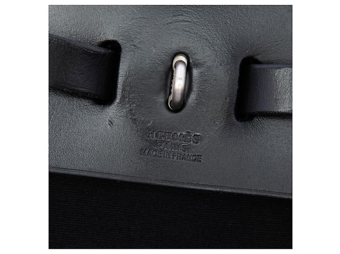 Hermès Herbag PM Rucksack aus schwarzem Toile - Ansicht 5