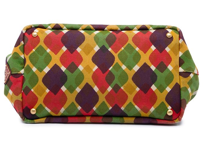 Prada Multi Canvas Canapa Stampata Tote Multicolor - vista 3