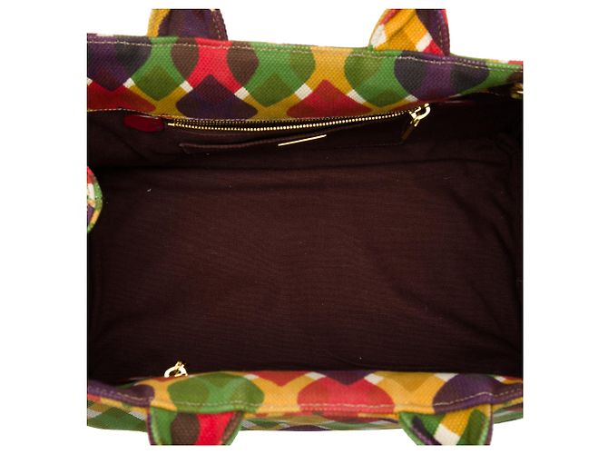 Prada Multi Canvas Canapa Stampata Tote Multicolor - vista 5