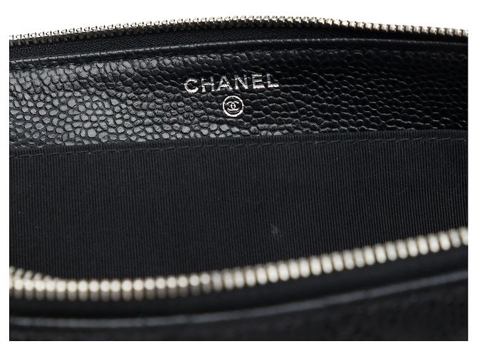 Pouch con zip Chanel Black CC Quilted Caviar a doppia tasca Nero - vista 5