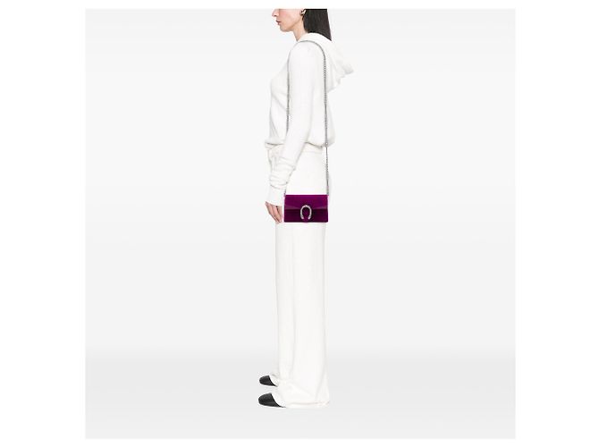 Gucci Mini Dionysus Crossbody in velluto viola Porpora - vista 6