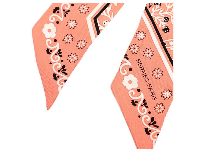 Lenço de seda Twilly Hermès Pink Peuple du Vent Rosa - vista 2