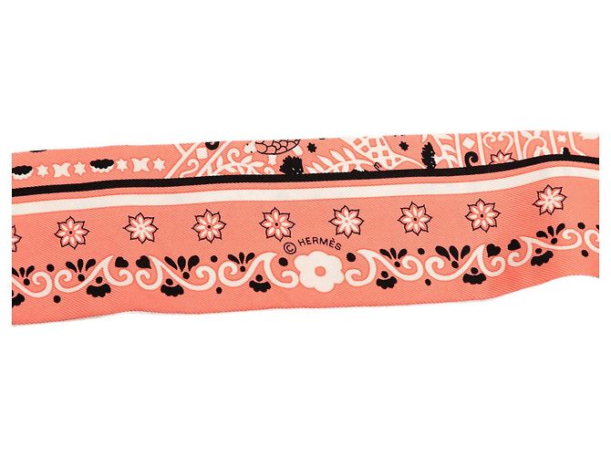 Lenço de seda Twilly Hermès Pink Peuple du Vent Rosa - vista 4
