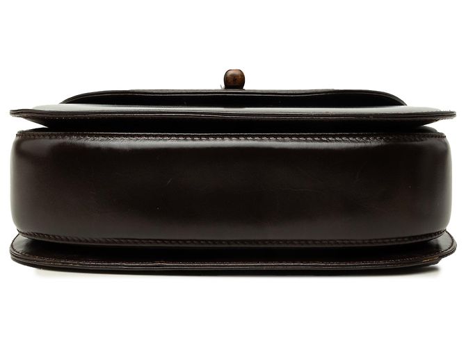 Gucci Brown Small Calfskin Bamboo Night Marrone Marrone scuro - vista 3