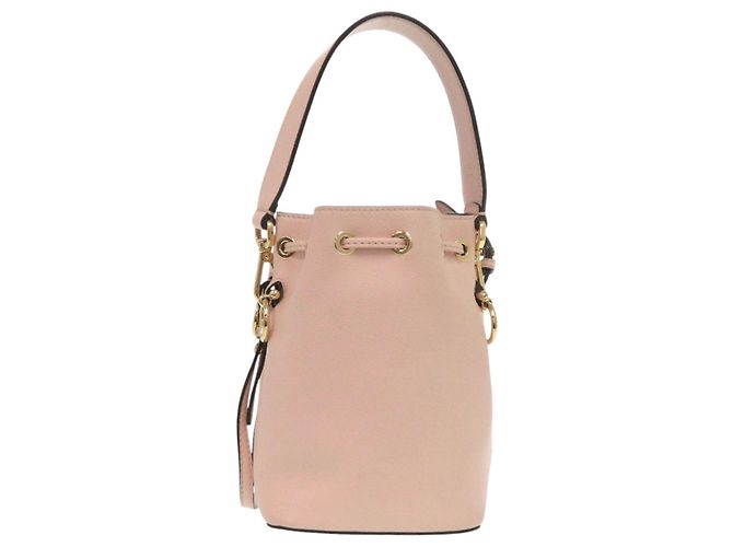 Borsa secchiello Fendi Mon Tresor Mini in pelle di vitello rosa - vista 2