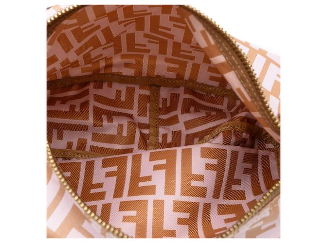 Borsa a tracolla Fendi Brown Zucca Canvas Marrone Marrone chiaro - vista 4