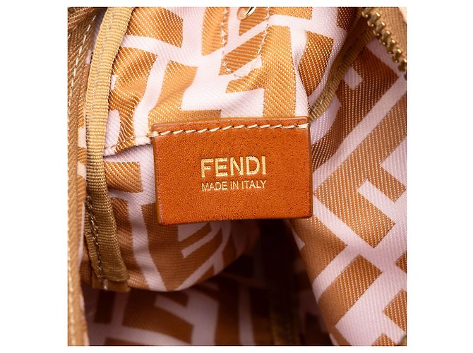 Borsa a tracolla Fendi Brown Zucca Canvas Marrone Marrone chiaro - vista 5