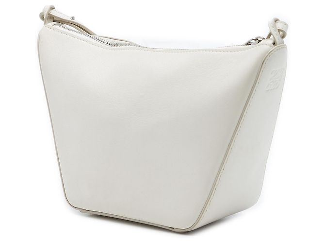 LOEWE Mini Bolsa Hobo Hammock em couro branco Fora de branco - vista 2