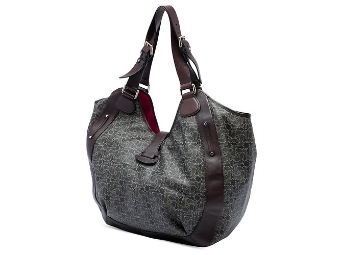 Céline Celine Gray Horse Carriage Tote aus beschichtetem Canvas Braun Anthrazitgrau - Ansicht 2