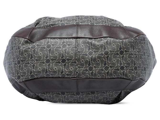 Céline Celine Gray Horse Carriage Tote aus beschichtetem Canvas Braun Anthrazitgrau - Ansicht 3
