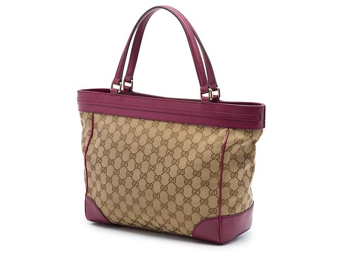 Gucci Mayfair Tote aus beigem GG Canvas - Ansicht 2