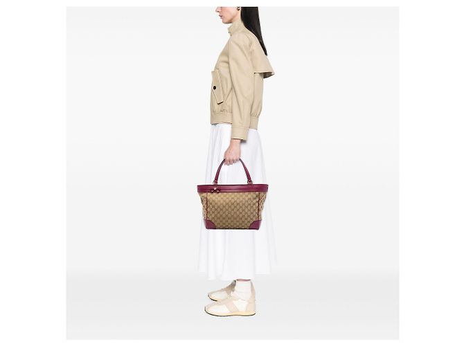 Gucci Mayfair Tote aus beigem GG Canvas - Ansicht 6