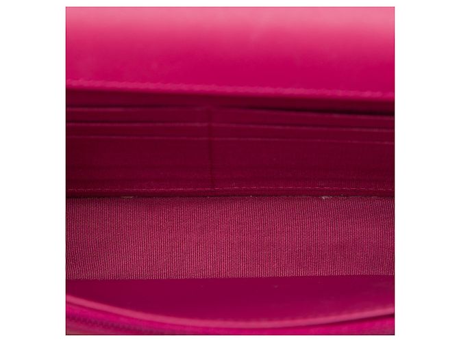 Wallet On Chain Chanel Portafoglio con catena Brilliant in pelle verniciata matelassé rosa CC - vista 4