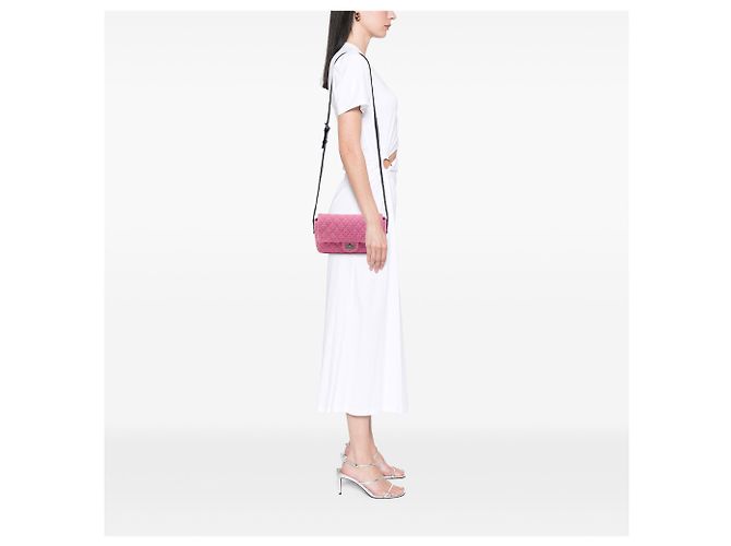 Chanel Pink Small Quilted Tweed Reissue 2.55 Easy Messenger Flap - vista 6